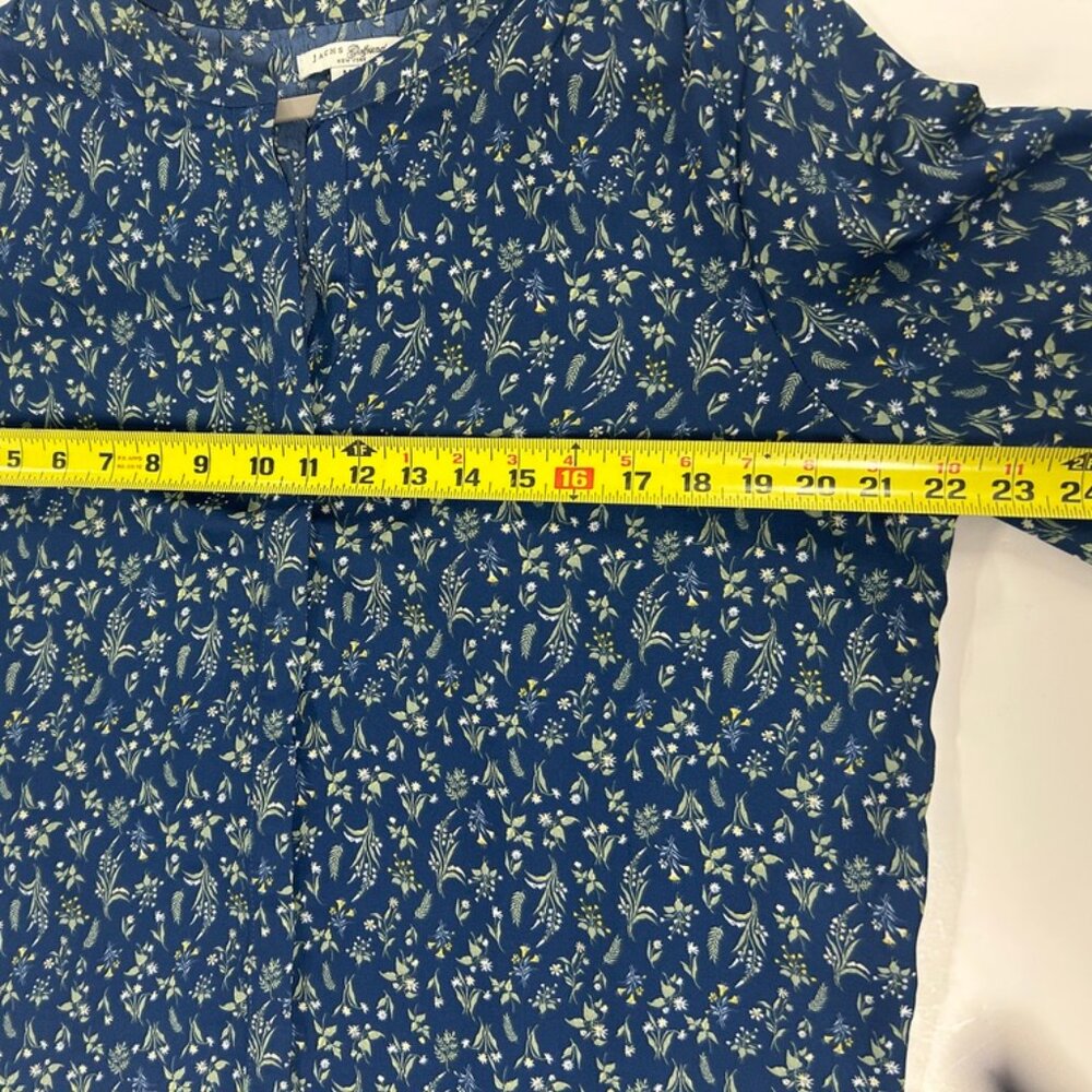 Jachs Girlfriend Blue Floral Boho‎ Peasant Top Medium - Picture 8 of 14